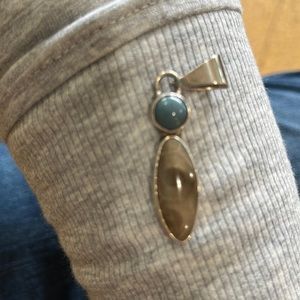 Sterling silver pendant with Leland Blue stone and Petoskey stone❤️